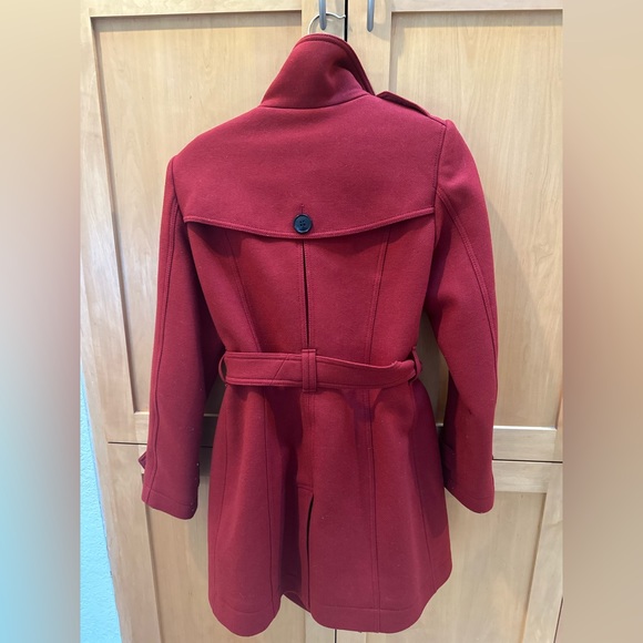 Burberry Brit Funnel Neck Wool Cashmere Twill Trench Coat - Picture 7 of 7